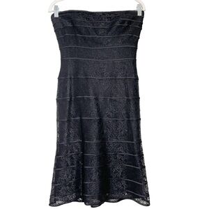 Tadashi Shoji Lace Black Strapless Cocktail Dress 6 Petite